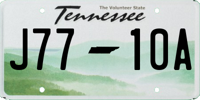 TN license plate J7710A