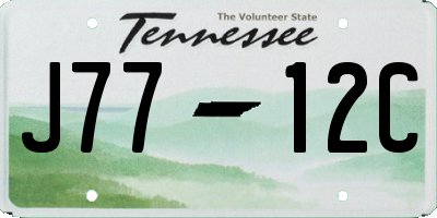 TN license plate J7712C