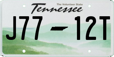 TN license plate J7712T