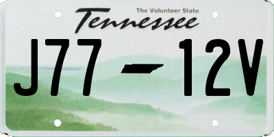TN license plate J7712V