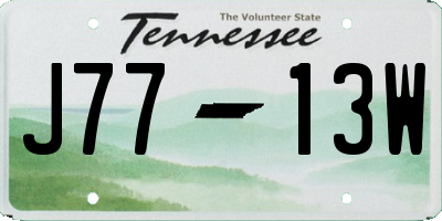 TN license plate J7713W
