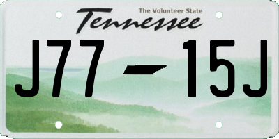 TN license plate J7715J