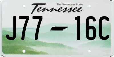 TN license plate J7716C