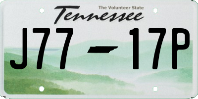 TN license plate J7717P