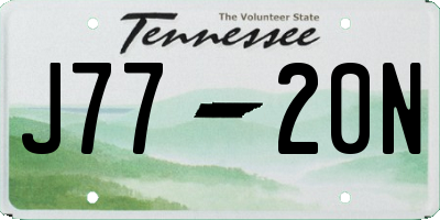 TN license plate J7720N