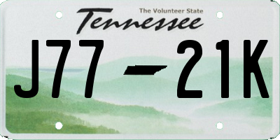 TN license plate J7721K