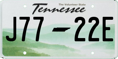 TN license plate J7722E