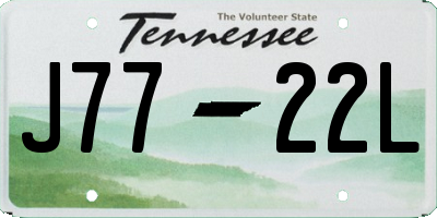 TN license plate J7722L