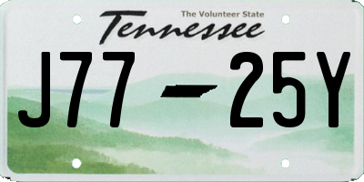 TN license plate J7725Y