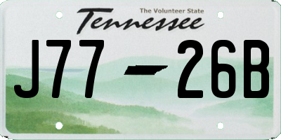 TN license plate J7726B