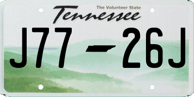 TN license plate J7726J