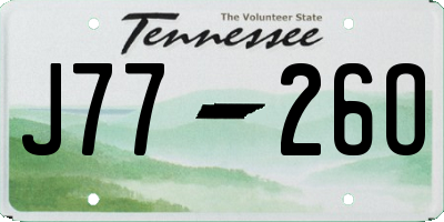 TN license plate J7726O