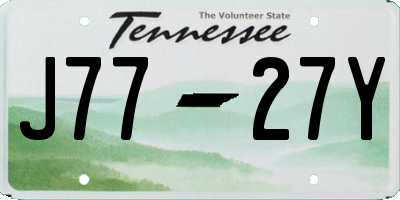 TN license plate J7727Y
