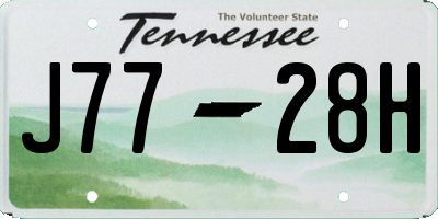 TN license plate J7728H