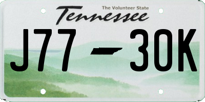 TN license plate J7730K