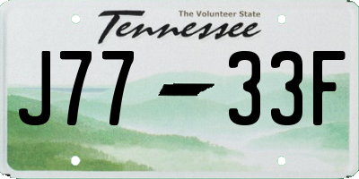 TN license plate J7733F