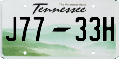 TN license plate J7733H