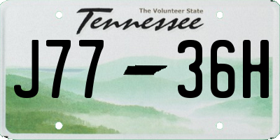 TN license plate J7736H