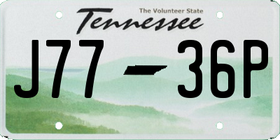 TN license plate J7736P