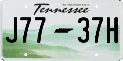 TN license plate J7737H
