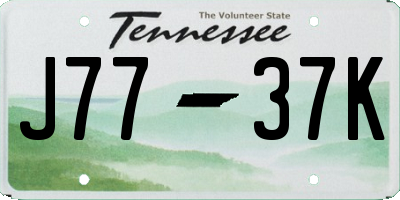 TN license plate J7737K