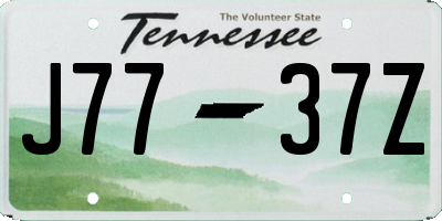 TN license plate J7737Z