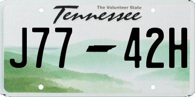 TN license plate J7742H