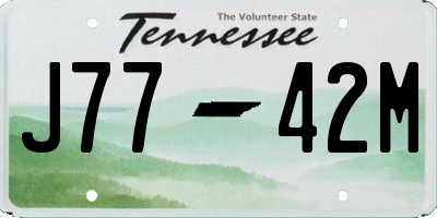 TN license plate J7742M