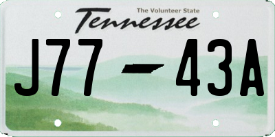 TN license plate J7743A