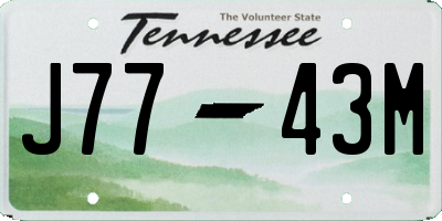 TN license plate J7743M