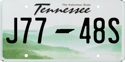TN license plate J7748S