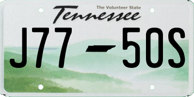 TN license plate J7750S
