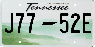 TN license plate J7752E