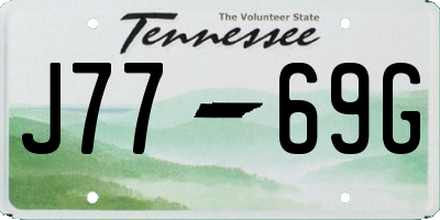 TN license plate J7769G
