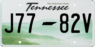 TN license plate J7782V