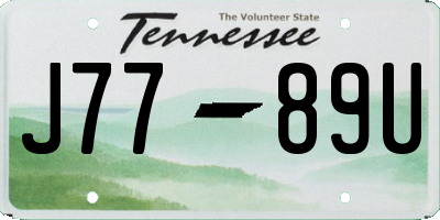 TN license plate J7789U