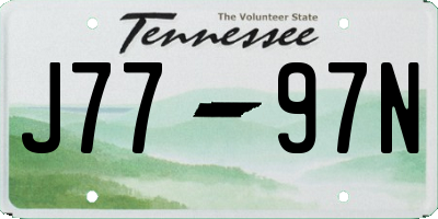 TN license plate J7797N
