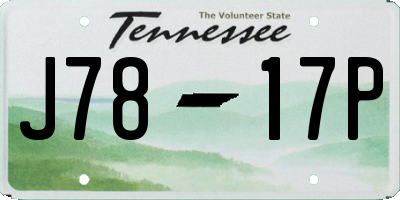 TN license plate J7817P