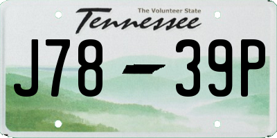 TN license plate J7839P