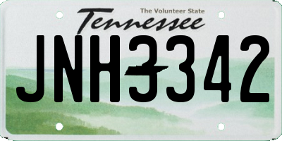 TN license plate JNH3342