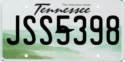 TN license plate JSS5398