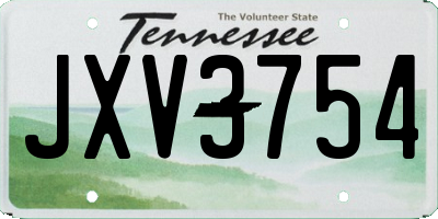 TN license plate JXV3754