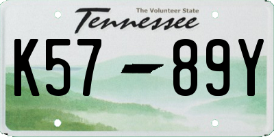 TN license plate K5789Y