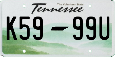 TN license plate K5999U