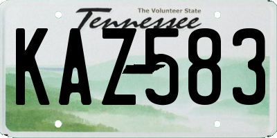 TN license plate KAZ583