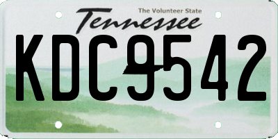 TN license plate KDC9542