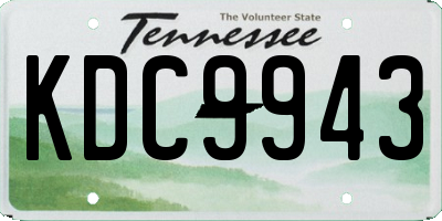 TN license plate KDC9943