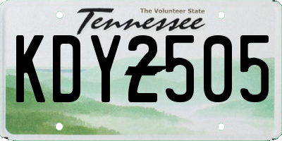 TN license plate KDY2505