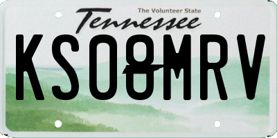 TN license plate KS08MRV