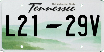 TN license plate L2129V